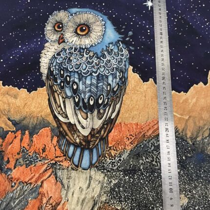 Kilpinio, skaitmeninės spaudos trikotažo panelė 60x70cm Pelėda