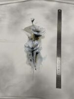 Kilpinio, skaitmeninės spaudos trikotažo panelė 60x70cm Tapyti žiedai