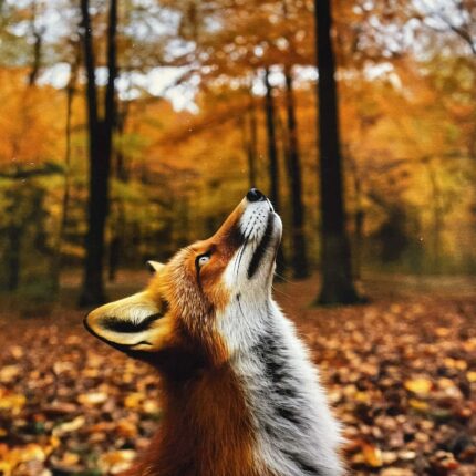 Kilpinio, skaitmeninės spaudos trikotažo panelė 60x70cm Lapė