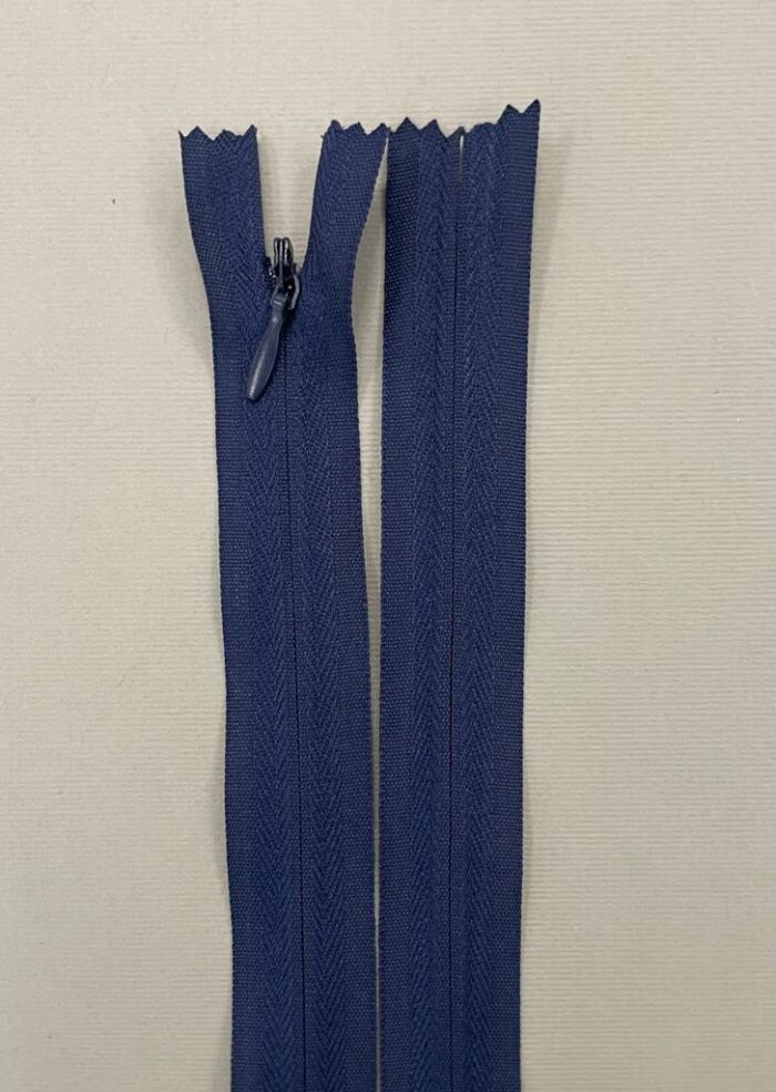 Paslėptas užtrauktukas "Tamsiai mėlyna", 60 cm