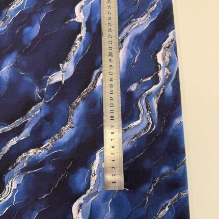 Kilpinis, skaitmeninės spaudos trikotažas Mėlynas marmuras