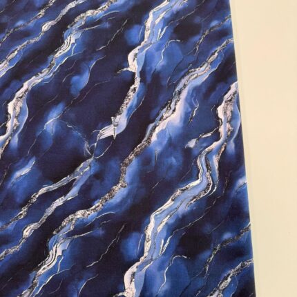 Kilpinis, skaitmeninės spaudos trikotažas Mėlynas marmuras