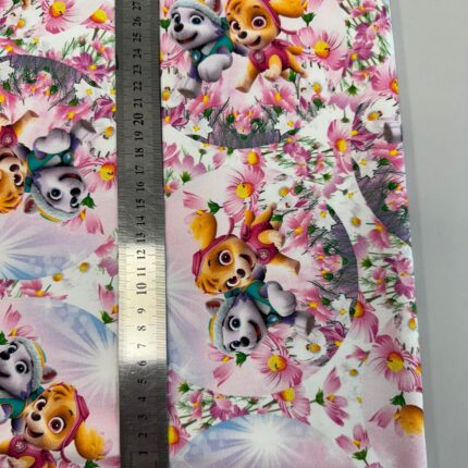 Kilpinis, skaitmeninės spaudos trikotažas Sky gėlių pievoje