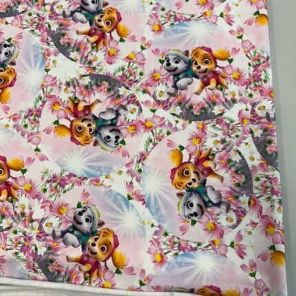 Kilpinis, skaitmeninės spaudos trikotažas Sky gėlių pievoje