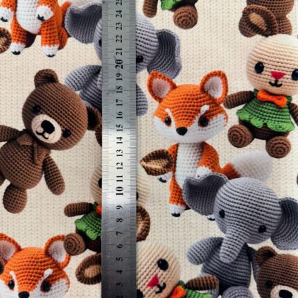 Kilpinis, skaitmeninės spaudos trikotažas Megzti žaisliukai