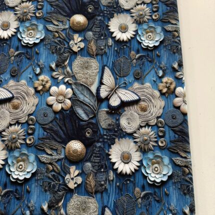 Kilpinis, skaitmeninės spaudos trikotažas Džinso gėlės