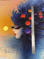 Kilpinio, skaitmeninės spaudos trikotažo panelė 60x70cm Spalvota mergina