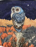 Kilpinio, skaitmeninės spaudos trikotažo panelė 60x70cm Pelėda