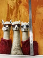 Kilpinio, skaitmeninės spaudos trikotažo panelė 60x70cm Trys Lamos