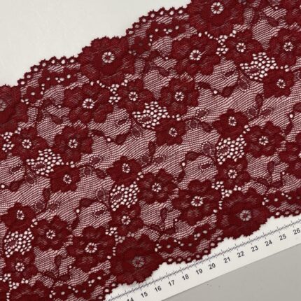 Elastinis nėrinys Bordo GIP-40 (2 nuotr.) — siuvimo juostelė | Trys Pelėdos