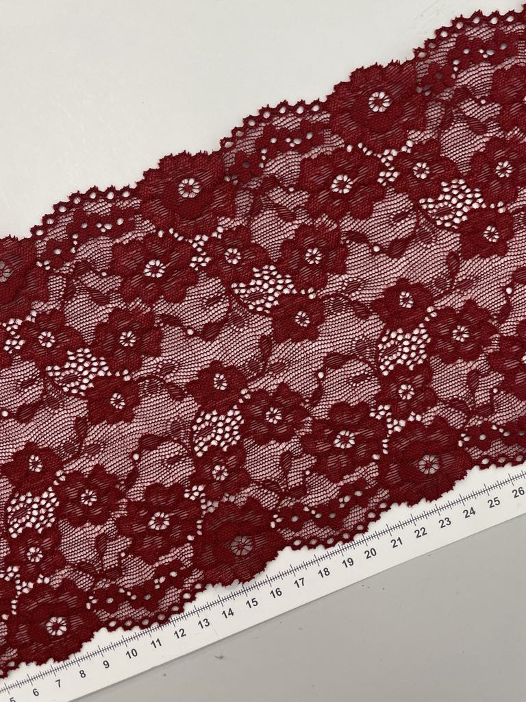 Elastinis nėrinys Bordo GIP-40 (2 nuotr.) — siuvimo juostelė | Trys Pelėdos