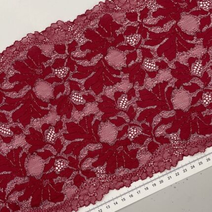 Elastinis nėrinys Raudonas GIP-39 (2 nuotr.) — siuvimo juostelė | Trys Pelėdos