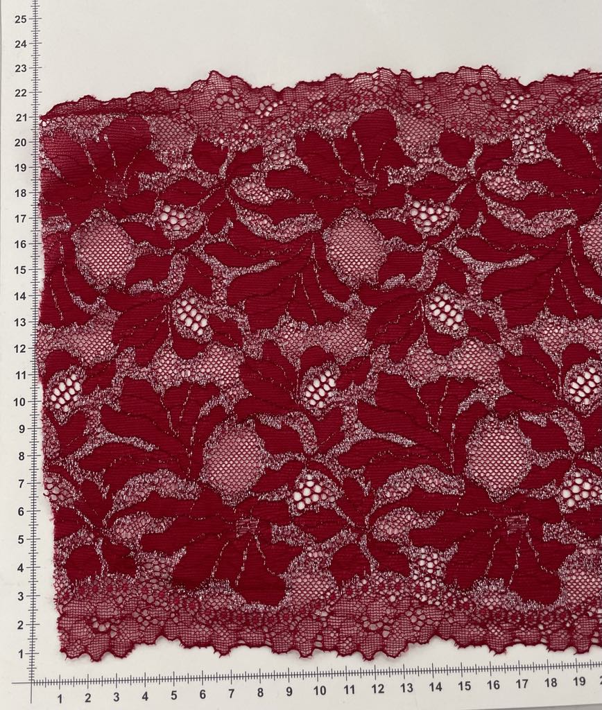 Elastinis nėrinys Raudonas GIP-39 Elastinis nėrinys Raudonas GIP-39 — siuvimo juostelė | Trys Pelėdos
