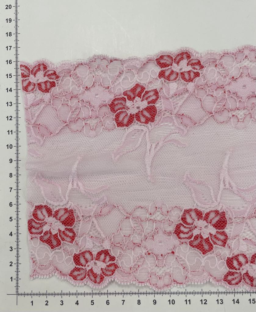 Elastinis nėrinys Rožinis GIP-44 Elastinis nėrinys Rožinis GIP-44 — siuvimo juostelė | Trys Pelėdos
