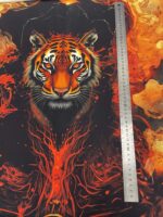 Kilpinio, skaitmeninės spaudos trikotažo panelė 60x70cm Ugninis tigras
