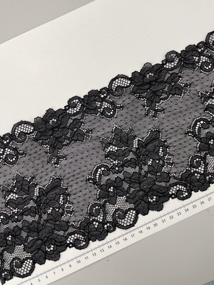 Elastinis nėrinys Juodas GIP-07
