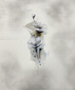 Kilpinio, skaitmeninės spaudos trikotažo panelė 60x70cm Tapyti žiedai — trikotažas | Trys Pelėdos