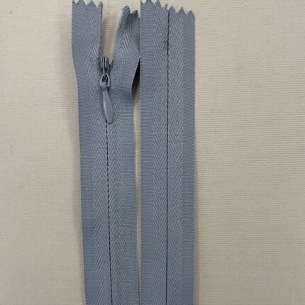 Paslėptas užtrauktukas "Indigo Pilka", 60 cm — siuvimo užtrauktukai | Trys Pelėdos