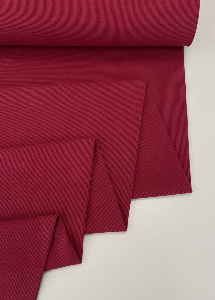 Vidutinis rib trikotažas RUMBA RED Vidutinis rib trikotažas RUMBA RED — trikotažas | Trys Pelėdos