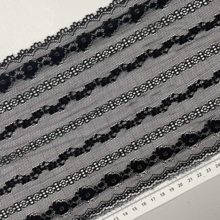 Elastinis nėrinys Juodas GIP-102