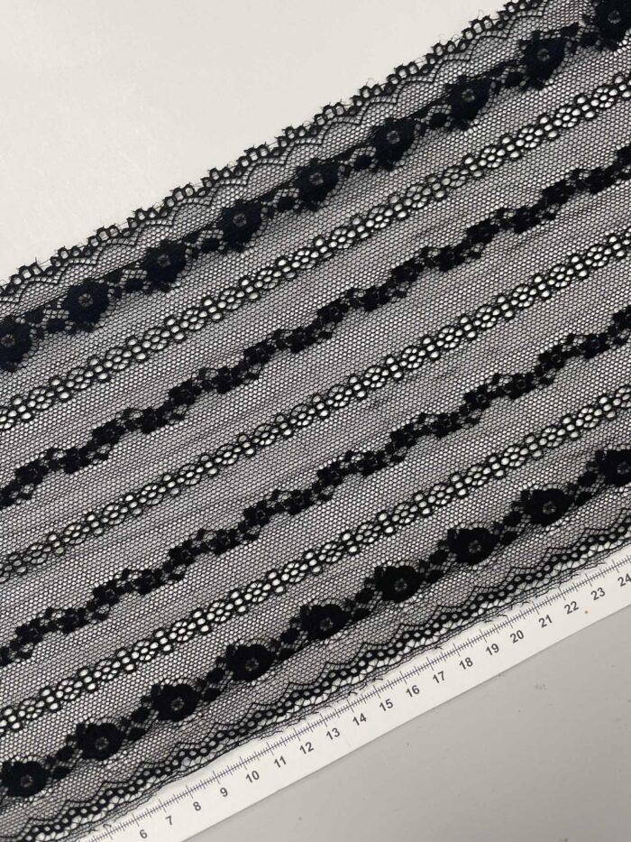 Elastinis nėrinys Juodas GIP-102
