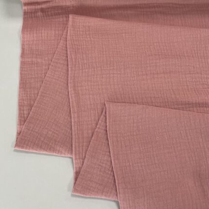 Medvilninis double gauze muslinas Tamsi pelenų rožė