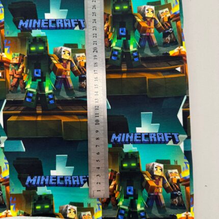 Kilpinis, skaitmeninės spaudos trikotažas Minecraft ryškios spalvos