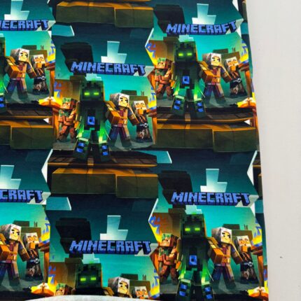 Kilpinis, skaitmeninės spaudos trikotažas Minecraft ryškios spalvos