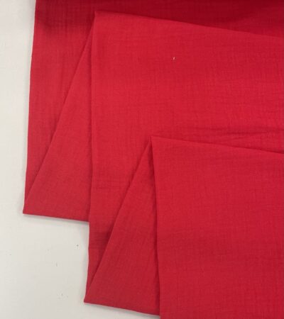 Medvilninis double gauze muslinas Raudona