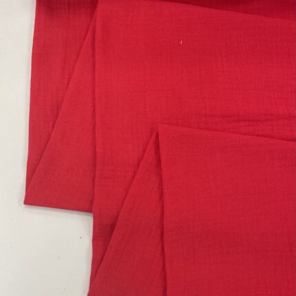 Medvilninis double gauze muslinas Raudona