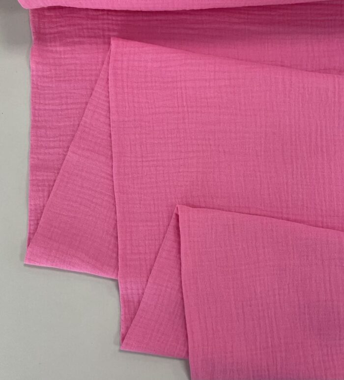 Medvilninis double gauze muslinas Vidutinė rožinė