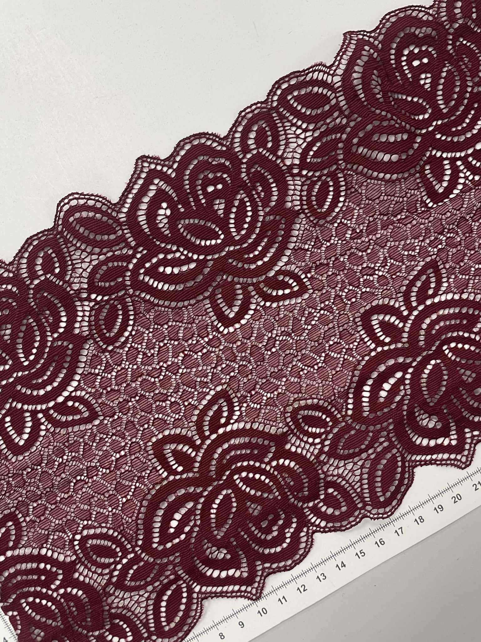 Elastinis nėrinys Bordo GIP-98 (2 nuotr.) — siuvimo juostelė | Trys Pelėdos
