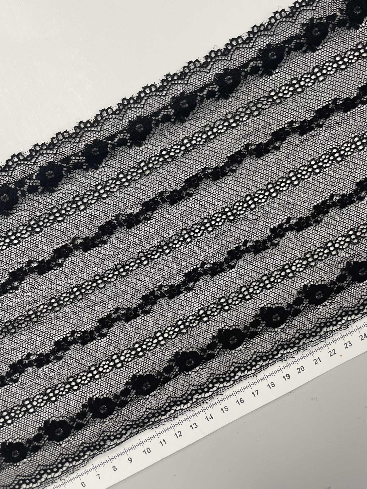 Elastinis nėrinys Juodas GIP-102 (2 nuotr.) — siuvimo juostelė | Trys Pelėdos
