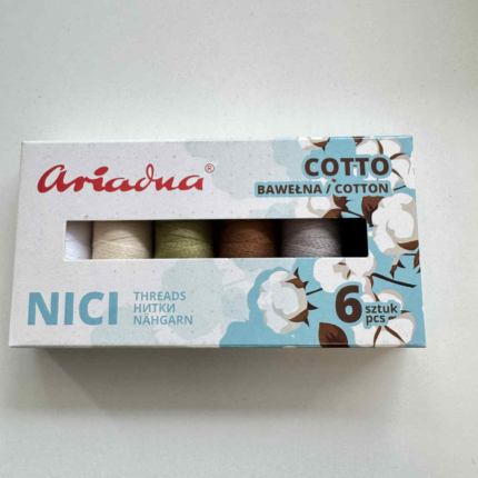 Siuvimo siūlai medvilniniai, Ariadna, 70m, 6 spalvų rinkinys