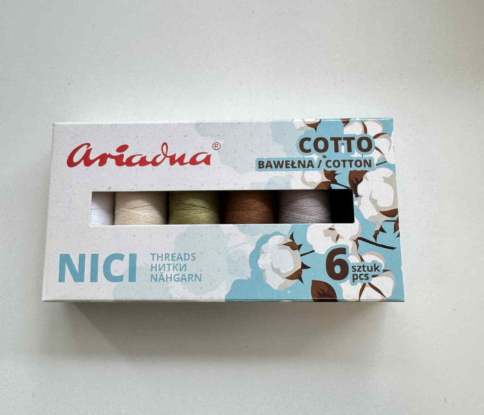 Siuvimo siūlai medvilniniai, Ariadna, 70m, 6 spalvų rinkinys