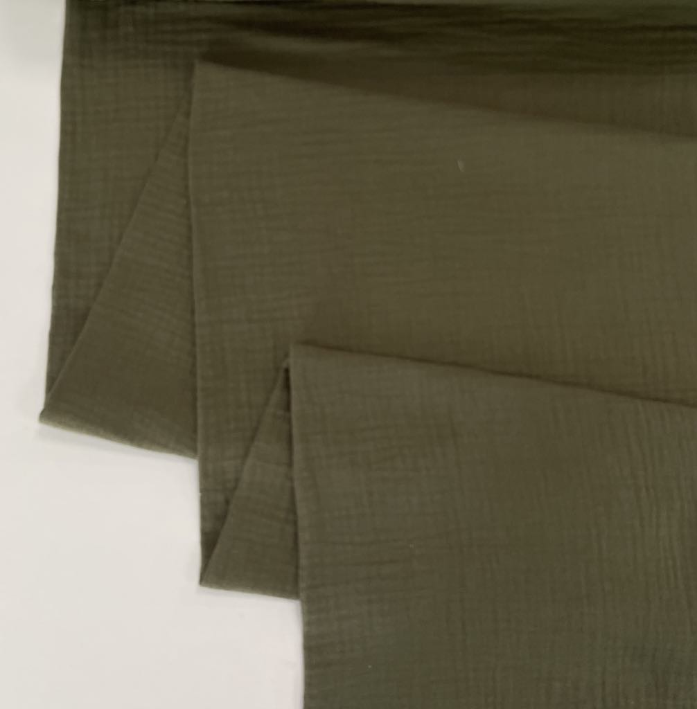 Medvilninis double gauze muslinas Chaki