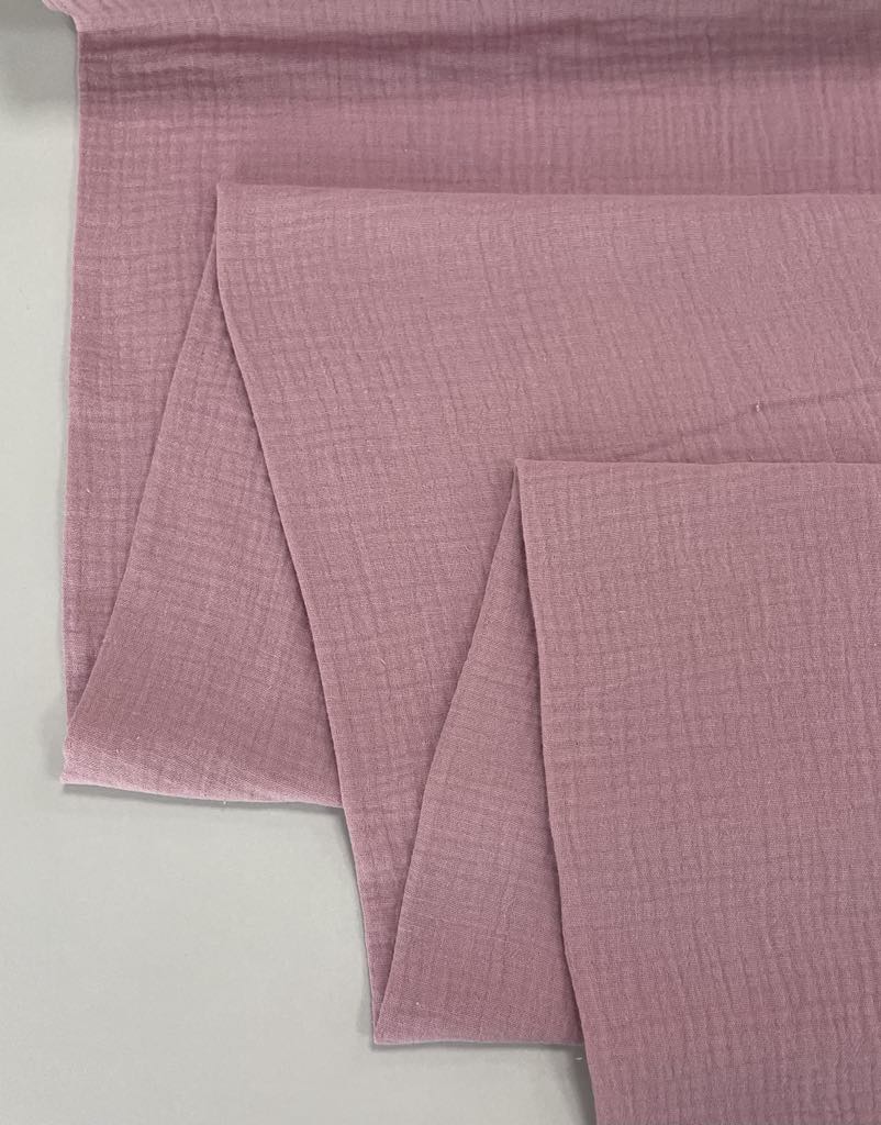 Medvilninis double gauze muslinas Pelenų rožė Medvilninis double gauze muslinas Pelenų rožė