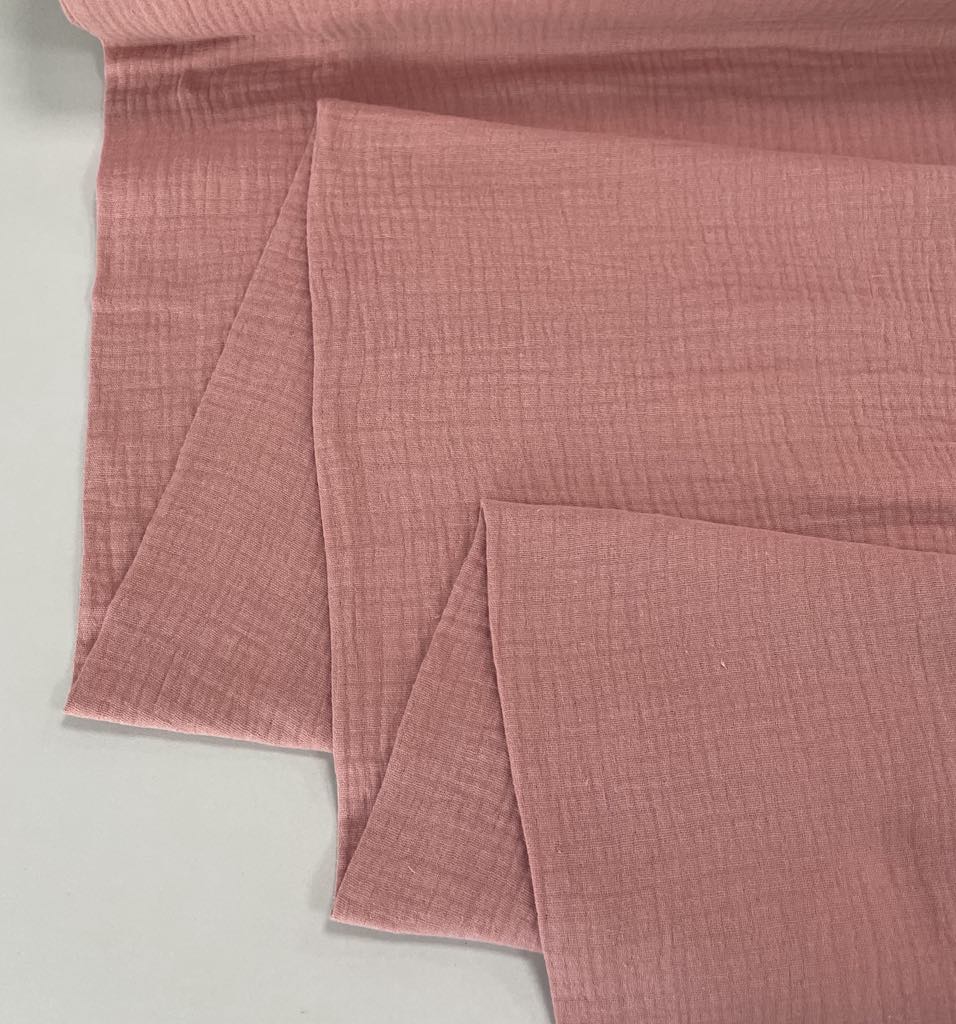 Medvilninis double gauze muslinas Tamsi pelenų rožė Medvilninis double gauze muslinas Tamsi pelenų rožė