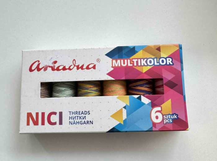 Siuvimo siūlai margi, Ariadna Viga 80, 150m, 6 spalvų pakuotė