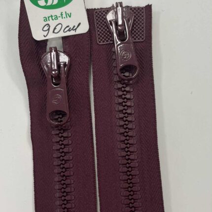 Dvipusis užtrauktukas Bordo, 90 cm