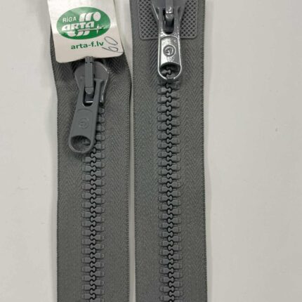 Dvipusis užtrauktukas Pilkas,60 cm