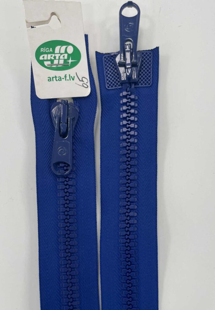 Dvipusis užtrauktukas Ryškiai mėlyna, 65 cm