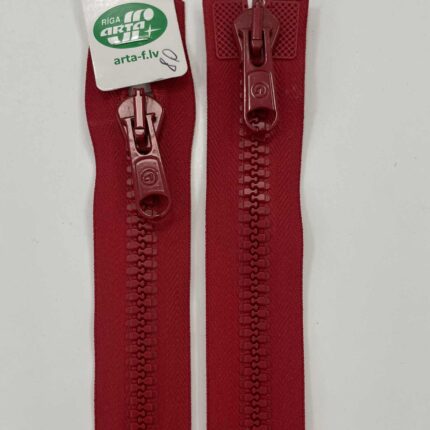 Dvipusis užtrauktukas Raudonas, 80 cm — siuvimo užtrauktukai | Trys Pelėdos