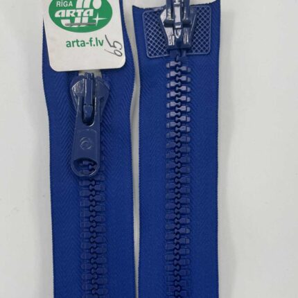 Dvipusis užtrauktukas Ryškiai mėlyna, 65 cm — siuvimo užtrauktukai | Trys Pelėdos