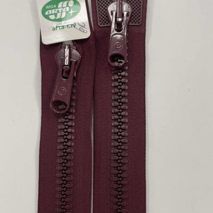 Dvipusis užtrauktukas Bordo, 60 cm