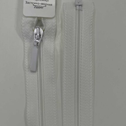 Spiralinis užtrauktukas Baltas, 60 cm