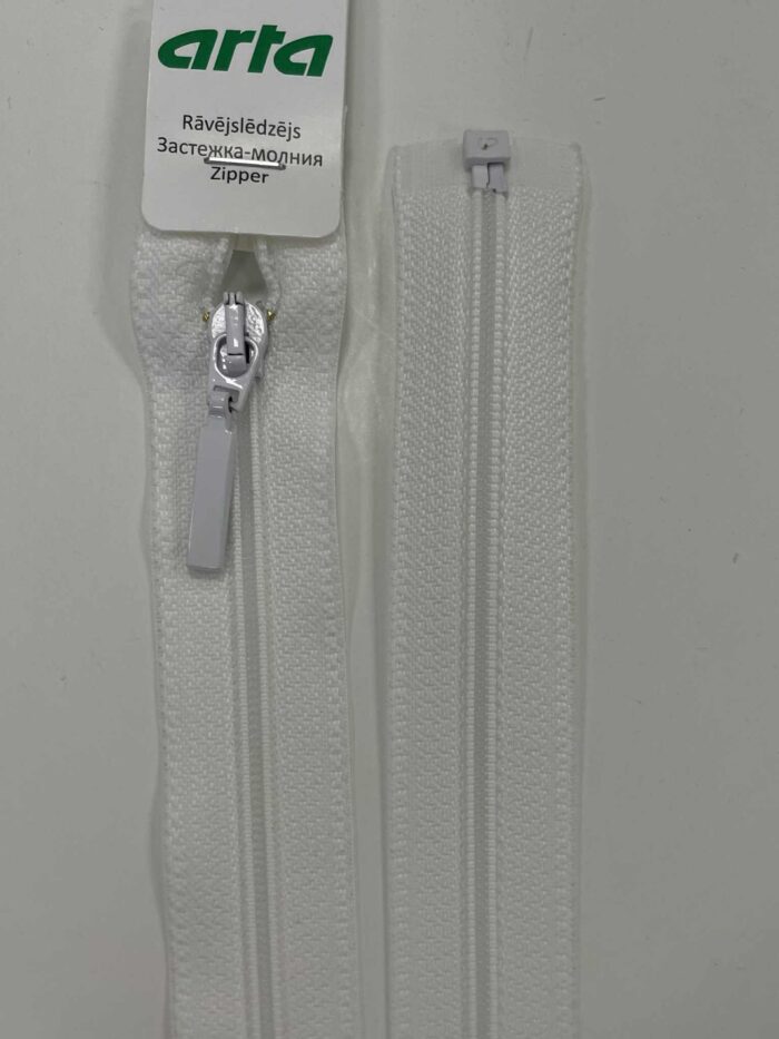 Spiralinis užtrauktukas Baltas, 60 cm