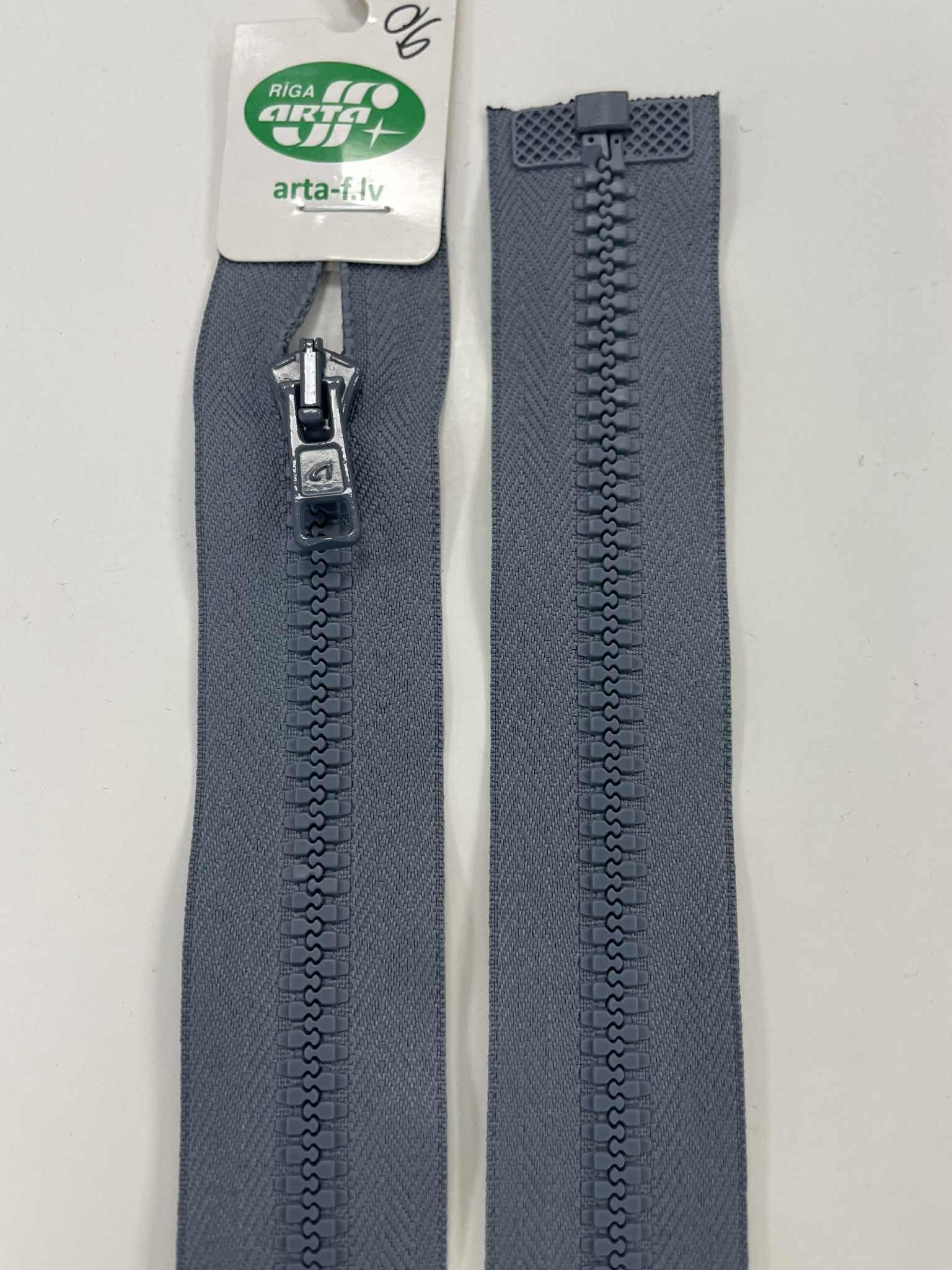 Išsegamas užtrauktukas Pilkas, 90 cm — siuvimo užtrauktukai | Trys Pelėdos