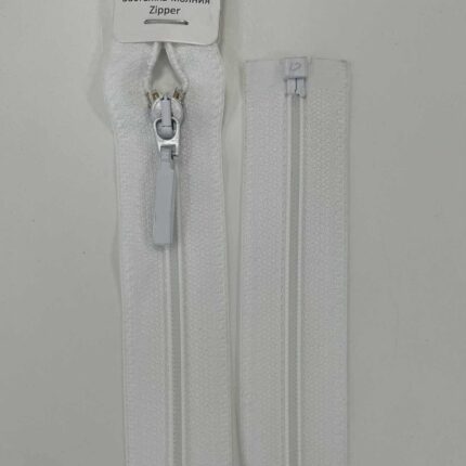 Spiralinis išsegamas užtrauktukas "Baltas", 40 cm — siuvimo užtrauktukai | Trys Pelėdos