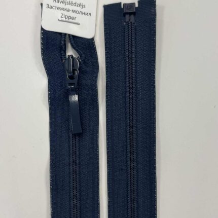 Spiralinis užtrauktukas Tamsiai mėlynas, 70 cm — siuvimo užtrauktukai | Trys Pelėdos